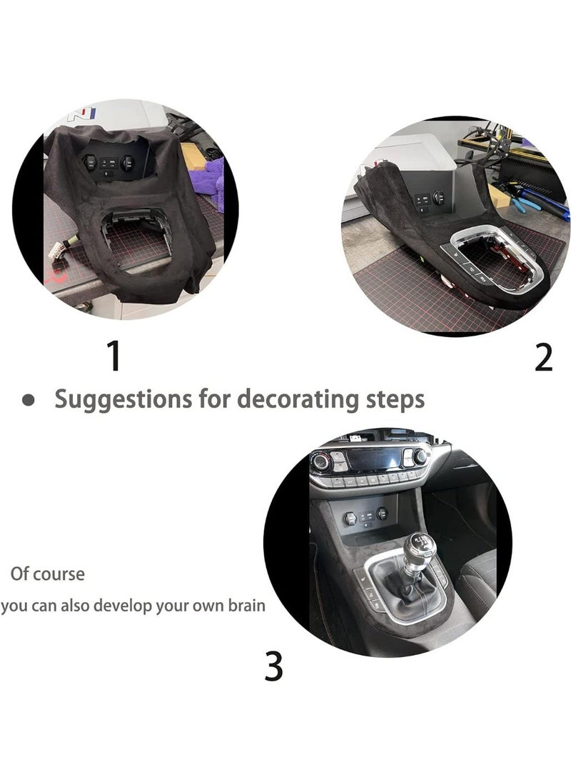 Self-Adhesive Black Microfiber Fabric, High-Quality Synthetic Leather in Suede Look, Stretch Film Fabric Perfect for Car Interior Decoration, 42 × 150cm - Image 5